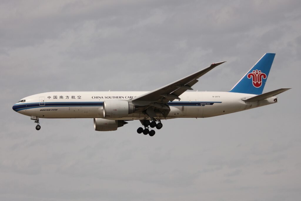 China Southern Cargo Boeing 777F serving international air freight routes from mainland China