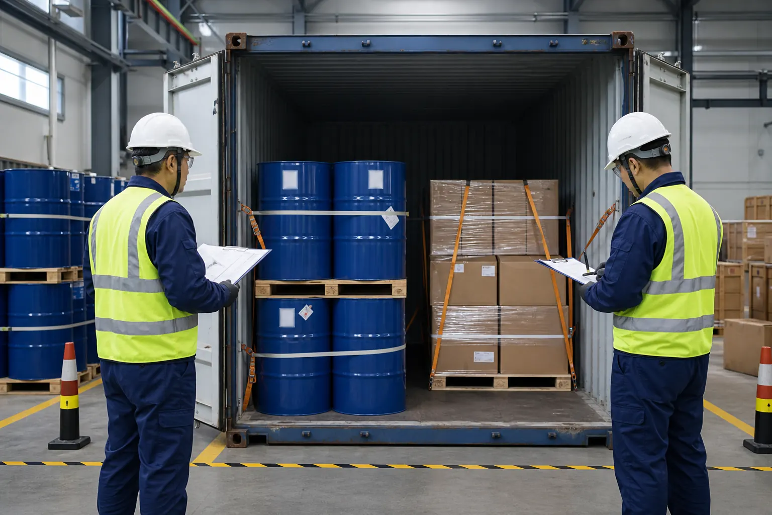 Dangerous goods container inspection before ocean export from China
