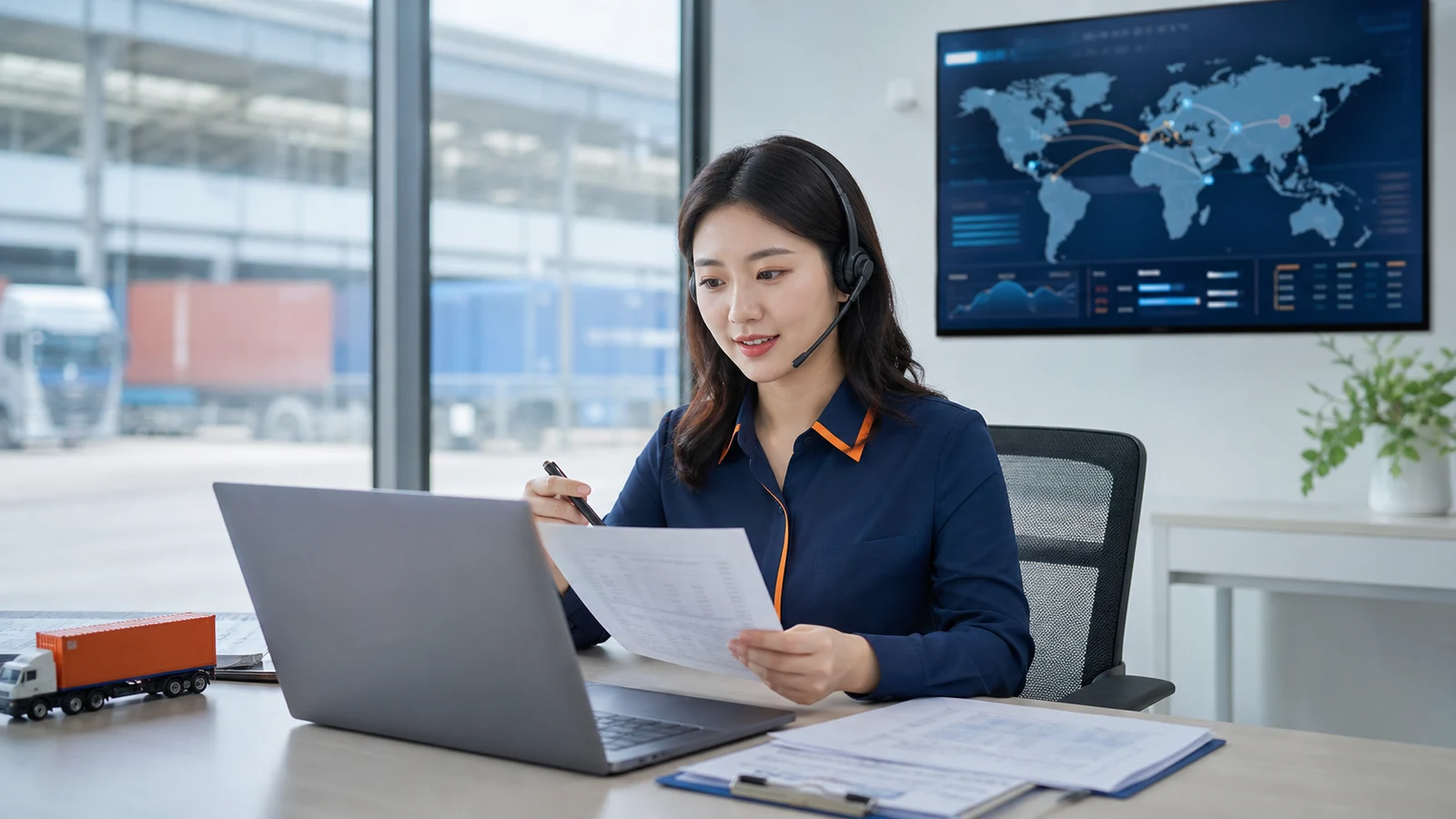 Chinese logistics specialist responding to an international shipping inquiry