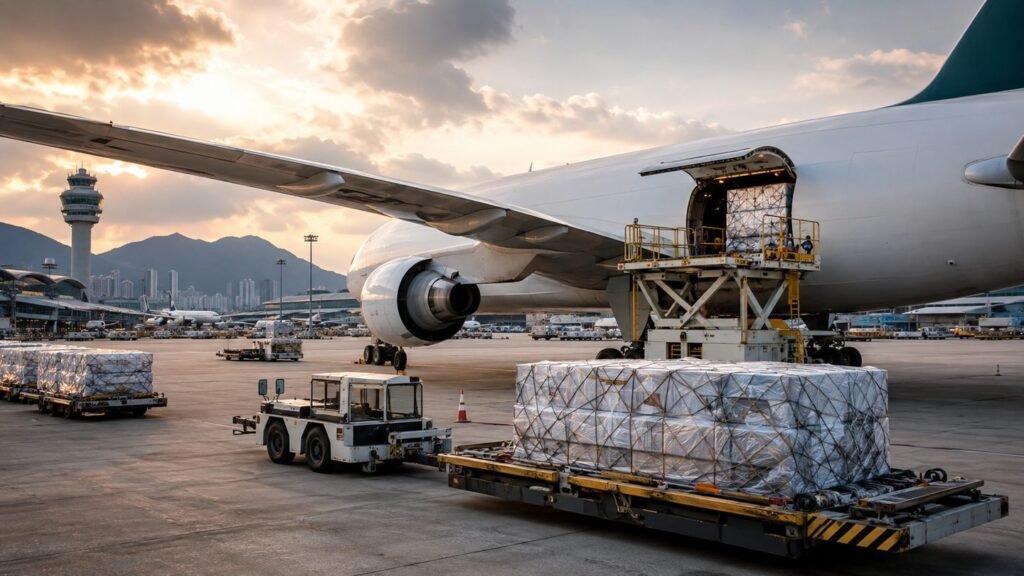Air cargo loading for Hong Kong to Poland air freight from HKG to WAW